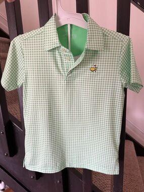 Masters Gingham Green Toddler Polo